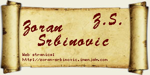 Zoran Srbinović vizit kartica